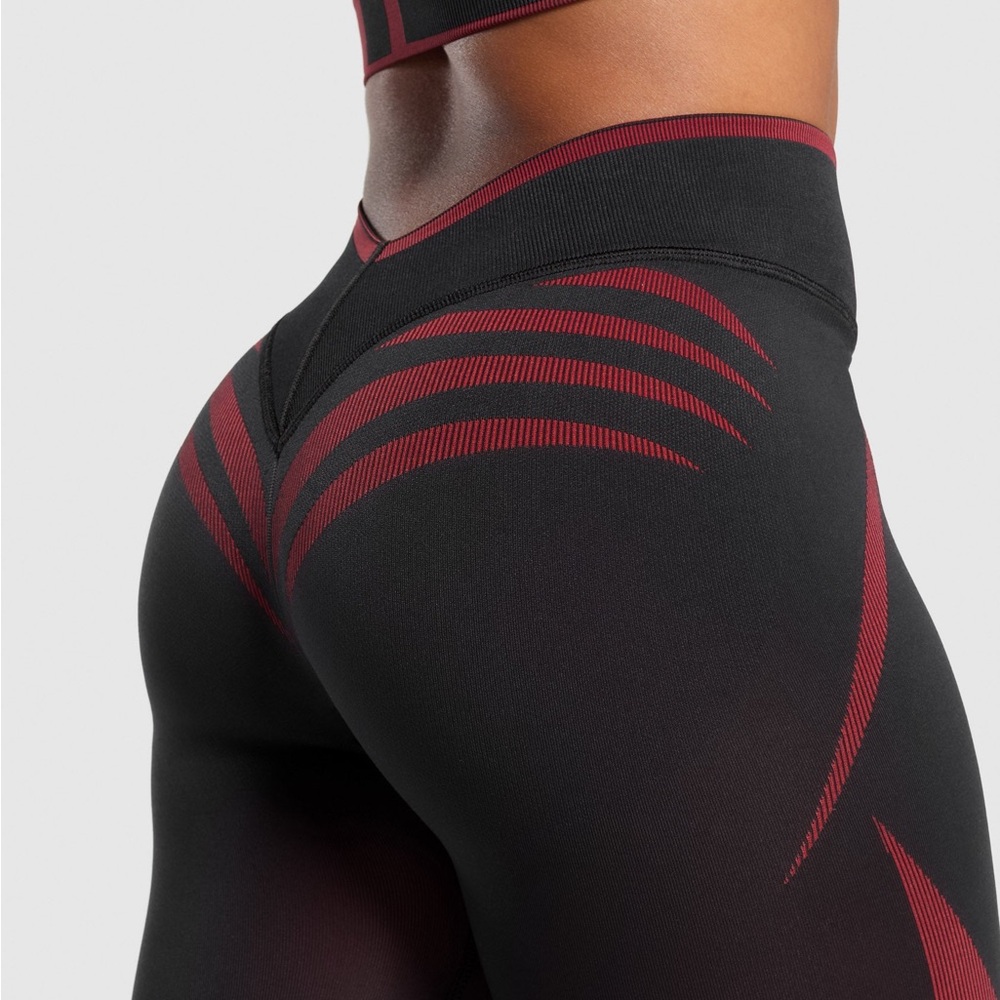 Gymshark limited edition Apex Black and Red Leggings size XL (runs smaller) NWT